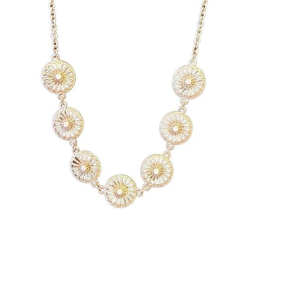 Banana Republic Gold, Orange, & White Reversible Necklace - Picture 2 of 5